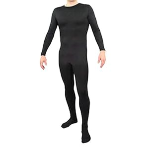 Ensnovo Adult Lycra Spandex One Piece Unitard Full Bodysuit Costume Black, XL