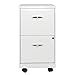 Scranton & Co 2 Drawer Steel Mobile File Cabinet in Pure White