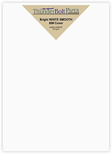 200 Bright White Smooth Card Paper Sheets - 80# (80 lb/pound) Cover Weight - 5.5" X 7.5" (5.5X7.5 Inches) Photo|Card|Frame Size - Quality Paper - Smooth Finish
