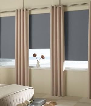 Made-to-Order Super Saver Roller Shades, Serena Room Darkening, 60W x 42H, Serena Charcoal