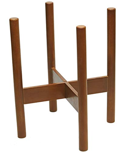 Mid-Century Plant Stand Wood Flower Pot Holder (Wooden Flowers Stand) Home Decor Classical Elegance 10 inch Planter (Planter Not Included)