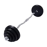 Giantex 52 LB Barbell Dumbbell Weight Set Gym Lifting Exercise Solid & Hollow Curl Bar