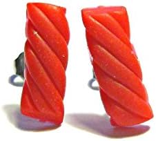 Tiny Red Licorice Earrings - Tiny Food Jewelry - Candy Earrings