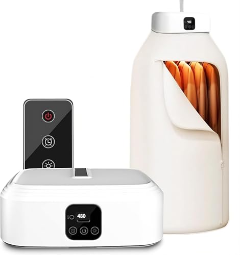 ZERIFAM Electric Clothes Dryer, Portable Mini Dryer Machine, 480 Minute Timer Function, Foldable Electric Drying Machine, Equipped with a Drying Bag and Remote Control, For Rvs, Travel, Etc