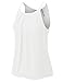 JJ Perfection Women's Round Neck Front Pleated Chiffon Cami Tank Top