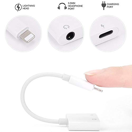 For iPhone 3.5mm Headphone Jack Adapter for iPhone Xs/Xs Max/XR/ 8/8 Plus / 7/7 Plus Headphone Splitter Adapter for iPhone Dongle 2 in 1 Chargers & Audio Connector Charger Cable Support All IOS System