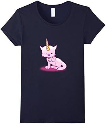 Womens WooShirts Uni-Cat UniKitty Unicorn Cat Classic Fit TShirt Medium Navy