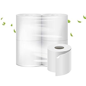 Toiletpapier, 600 scheuren, 2-laags, 4 rollen, 100% pure cellulose, professioneel wit, zacht en duurzaam.