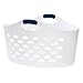 Rubbermaid Flex 'N Carry White Laundry Basket, 1.5 bushel capacity