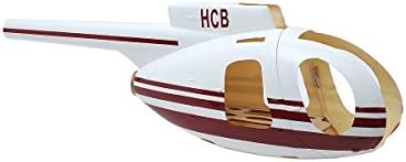 Rusheli FRP Hughe 500E Body 450EP, White and Red