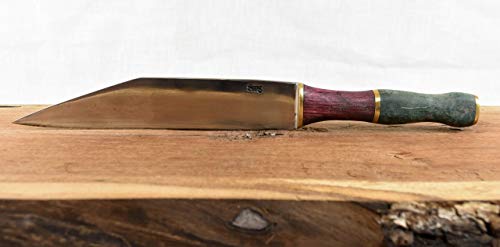 Handmade hand forged Viking Seax Knife -1084 steel & Purpleheart - SWS Cutlery
