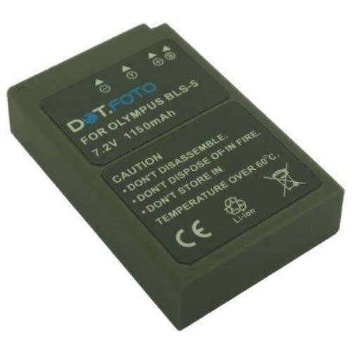 Dot.Foto BLS-5, BLS-50 Premium 7.2v / 1150mAh Rechargeable Battery for Olympus OM-5 OM-D E-M10 Mark IV, E-M10 Mark II, E-M10 Mark III S, E-M5 Mark III