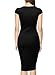 Miusol Women's Classicial V Neck Retro Business Bodycon Pencil Dress (Small, Black)
