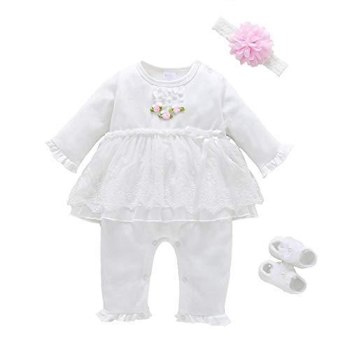 Baby Brielle Layette Onesie with Matching Headband and Socks in Box Registry Must Haves Gift Set for Girls (Pink Lace, 9M)