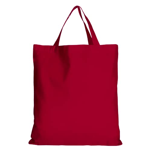 TEXXILLA 5er | 15er | 50er Pack Baumwolltasche - 28 Farben | mit zwei kurzen Henkeln | 38x42cm | Jutebeutel | Einkaufstasche | unbedruckt, Farbe:dunkelrot, Meng