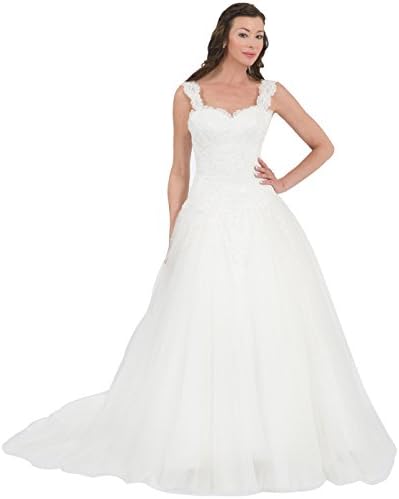 Lux Bridal Women's "Misha" Sweetheart Neckline Tulle Flare Wedding Dress - Ivory 8
