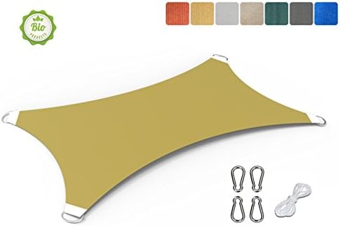 Sun Shade Sails Square 18'x18' Customized Size Available Patio Garden UV Block (ECOLOGICAL MATERIAL) Yellow