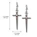 Gothic Skull on Sword Medieval Renaissance Pewter Earrings