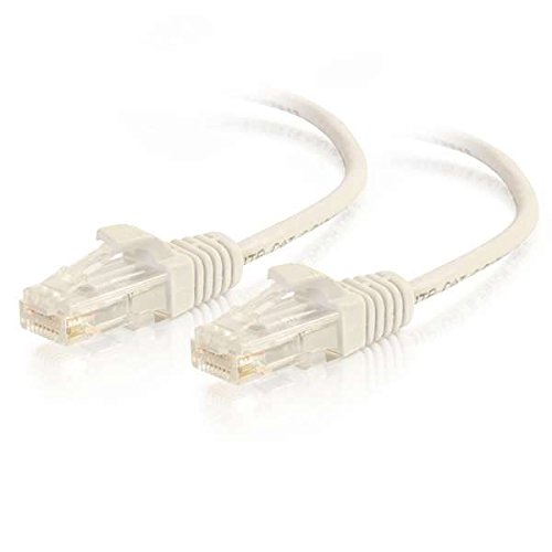 C2G/Cables to Go 01185 Cat6 Snagless Unshielded (UTP) Slim Ethernet Network Patch Cable, White (1 Feet)