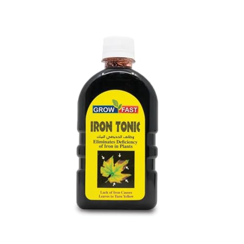 Organic Iron-Tone (250 ml) Organic Fertilizer and Plant Food to Help Correct Iron Deficiency Turns Yellow to Green, Non Staining Iron for Indoor and Outdoor Plants Iron Tonic for Houseplants
