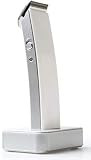 Ideas in Life Rechargeable Modern Hair Trimmer Kit - Hair, Body, Mustache, and Beard Clipper Looks Great in Any Bathroom - Ac Adapter, Base Dock, and Trimming Attachments Included (White)