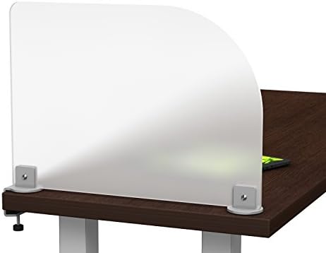 Merge Works Studio Desktop Privacy Panel – Frosted Acrylic Clamp-on Desk Divider –Partition 17"W x 18"H- Low Profile CLAMP