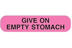 UAL Empty Stomach Medication Labels, 500 Pink 1-5/8" W x 3/8" H