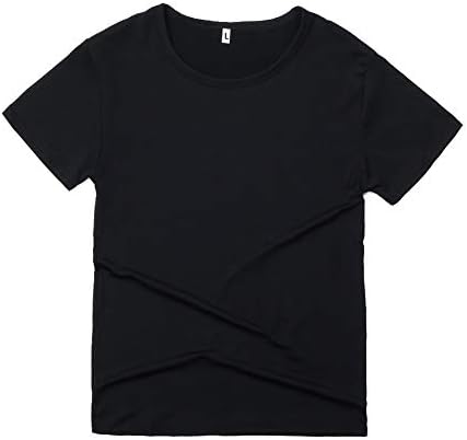Qingsun Men Modal Short Sleeve T-Shirt Solid Gym Slim Tight T-Shirt
