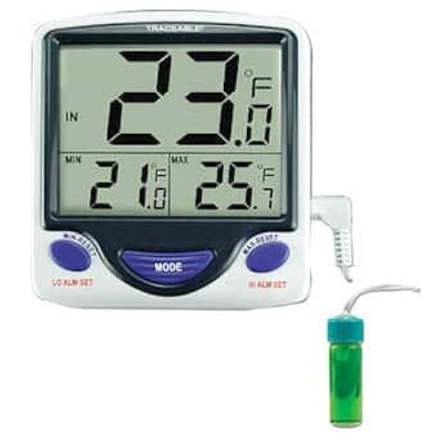 Traceable Jumbo Fridge/Freezer Digital Thermometer with Calibration; 1