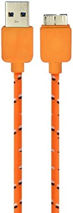 Gonezon Orange 10FT 3M Nylon Braided Durable Universal USB 3.0 Micro Charger Sync Data Rapid Charging Cable USB Cord Wire + Dolphin Decorate Strap For Samsung Galaxy Note 3 N9000/N9005 Galaxy S5 Nokia Lumia 2520 Tablet /Tab Pro 12.2