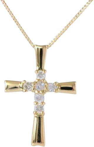 Jewelry Kotobuki Cross Diamond Necklace K18 Gold (Polishing Cloth Included, Gift Set)
