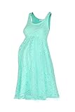 Beachcoco Women's Maternity Knee Length Sleeveless Lace Dress (L, Mint)