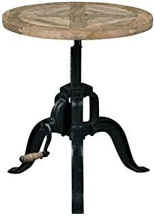 Scott Living Sawyer Adjustable Height End Table, Natural and Black