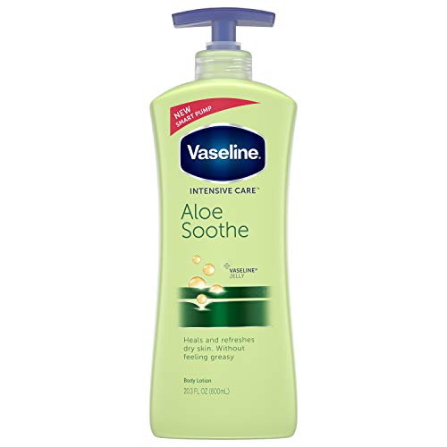 VASELINE SOOTHING HYDRATION BODY LOTION SOOTHING HYDRATION FOR DRY SKIN WITH ULTRA-HYDRATING LIPIDS + 1% ALOE VERA EXTRACT TO REFRESH DEHYDRATED SKIN 20.3 FL OZ
