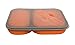 Silicone Collapsible Lunch Box, 2-Compartment, BPA Free, Microwave/Dishwasher Safe, Great for Kids and Adults (Orange)