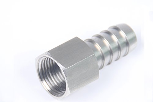 LTWFITTING Bar Production Stainless Steel 316 Barb Fitting Coupler 1/2" Hose ID x 3/8" Female NPT Air Fuel Water (Pack of 400)