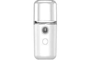 WOHSAO Portable Nano Facial Mister, Compact Facial Mister Spray Bottle with Distilled Water Tank for One Touch Hydrating Face Mist | USB Rechargeable Facial Mist Spray