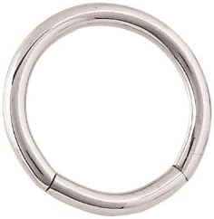 Body Gems 14k Solid White Gold Segment Ring 16 Gauge 3/8" - Body Jewelry