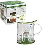 The Fine Life Bottom Dispensing Loose Leaf Tea Infuser and Coffee Brewer - Green - 16 oz. - Includes Acrylic Spoon, Acrylic Extender Ring, and Additional Filter