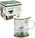 The Fine Life Bottom Dispensing Loose Leaf Teapot Infuser and Coffee Brewer - Green - 16 oz. - Includes Acrylic Spoon, Acrylic Extender Ring, and Additional Filter