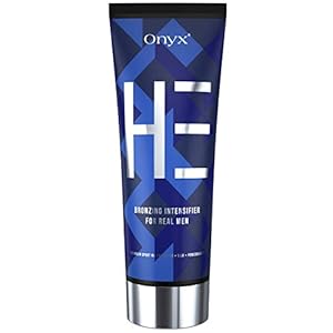Onyx HE Mens Tanning Lotion - Sunbed Accelerator - Bronzing Cream for Fast & Dark Tan Results - Light Formula for Stain…