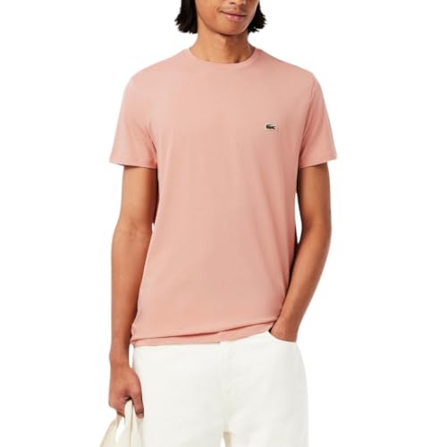 Lacoste Men’s Monochrome Cotton Pima Jersey Crew Neck T-Shirt, Brown, Small