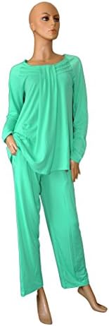 Luxuriously Soft Feel Women's Long Sleeve Viscose Pajama Set(ATL1703) (XL, BERMUDA)