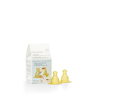 Natursutten Nipples for Baby Bottles, Fast Flow, 2-Pack (Fast Flow)
