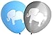 Elephant balloons (16 pcs) by Nerdy Words (Grey & Blue)