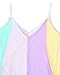 ZANZEA Women's Sexy Spaghetti Straps Sleeveless Loose Rainbow Chiffon Mini Dress Mix M