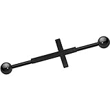 Inspiration Dezigns 14G Black Industrial Barbell Cartilage Earring Body Piercing Jewelry