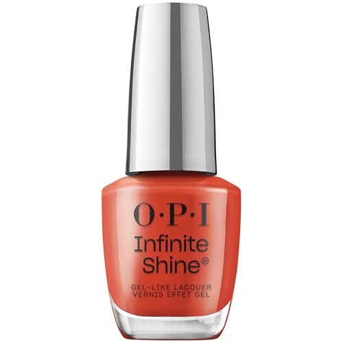 OPI Infinite Shine Smalto per Unghie - Knock 'Em Red - Effetto Gel e Lunga Durata, Finish Crème, Colore Rosso - con Tecnologia Pre-Cured Gel e Pennello OPI Pro-Wide (15ml).
