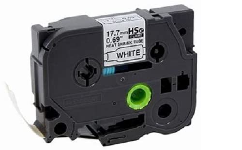 Compatible Label Tape for Brother P-Touch. 1.5m in Length. See Description for List of Compatible Printers. (Black ON White, 18mm HSE-241)