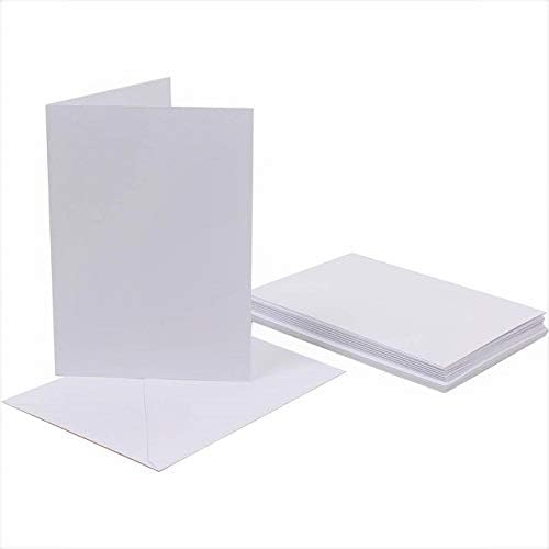 100 x A5/C5 White Blank Cards & Envelopes by Cranberry